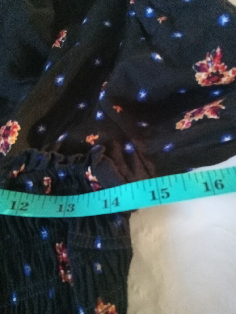 Free People Black Floral Mini Dress SP - Picture 9 of 10
